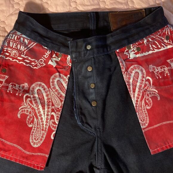 Left Field American Work Wear Men's Jeans Size 29 Navy Blue - Picture 10 of 12